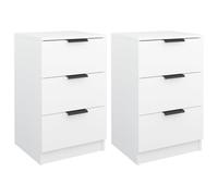 vidaXL Bedside Cabinets 2 pcs White 40x36x65 cm