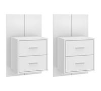 vidaXL Wall-mounted Bedside Cabinets 2 pcs White