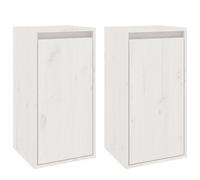 (white, 2) vidaXL Wall Cabinet Hanging Storage Cabinet Wall Cupboard Solid Wood Pine