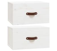 (White, 2 x Bedside cabinet) vidaXL 1/2x LED Bathroom Mirror 90x60 cm Washroom Wall-mounted Light up Mirror