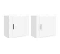 (White, 2 x Bedside cabinet) vidaXL 1/2x Wall-mounted Bedside Cabinet Floating Nightstand Multi Colours
