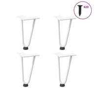 (white, 20 cm) vidaXL Hairpin Table Legs Hairpin Legs Coffee Table leg 4 pcs Solid Steel