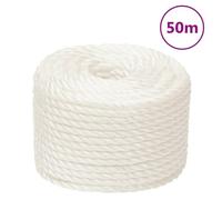 vidaXL Work Rope House Garden Workshop Work Line Twisted Rope Poly Cord Floristry Craft All-purpose Cord White 20 mm 50 m Polypropylene