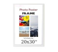 White 20 x 30 Inch Poster Frames - Large MDF Wooden Frames 20x30 Inch - Both Ways Wall Hanging Wall Gallery Living Room Photo Picture Frame With Styrene Shatterproof Perspex Sheet