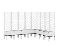 (white, 200 x 160 x 142 cm) vidaXL Garden Planter with Trellis Patio Flower Pot Planter Box Light Grey PP