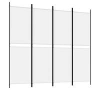 vidaXL 4-Panel Room Divider Folding Privacy Protection Screen Room Separator Paravent Wall Partition Panel Screen Dressing Wall White Fabric