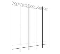 vidaXL 5-Panel Room Divider White 200x200 cm Fabric