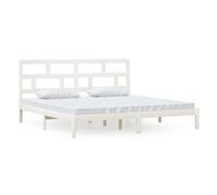 (white, 200 x 200 cm) vidaXL Bed Frame Bed Base Bedstead Bedroom Mattress Foundation Solid Wood Pine