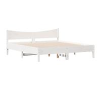 (white, 200 x 200 cm) vidaXL Bed Frame & Headboard Wax Brown 180x200 cm Super King Solid Wood Pine