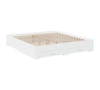 (white, 200 x 200 cm) vidaXL Bed Frame with Drawers Bed Base Grey Sonoma 140x200 cm Engineered Wood