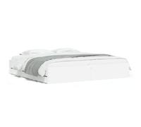 vidaXL Bed Frame With Drawers Without Mattress White 200X200 cm, White