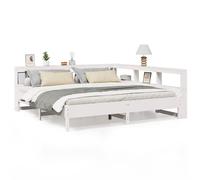 (white, 200 x 200 cm) vidaXL Bookcase Bed without Mattress White 135x190 cm Solid Wood Pine bed