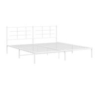 (white, 200 x 200 cm/with headboard) vidaXL Metal Bed Frame with Headboard Home Bed Base Bedstead Black 90x200 cm