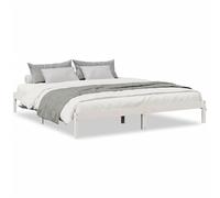 (white, 200 x 210 cm) vidaXL Bed Frame Bedroom Wooden Bed Base Mattress Foundation Solid Pinewood