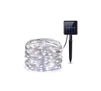 (White, 200LED) 10M 20M 30M LED Solar String Lights Waterproof Copper Wire Fairy Outdoor Garden
