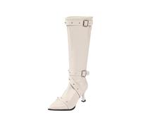 White 2026 Womens Casual Winter Style Knee Length Zippered for Daily