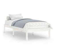vidaXL Bed Frame White Solid Wood Pine 90X200 Cm, White