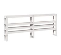 (white, 206 x 19 x 82 cm) vidaXL Headboard with Shelves Bedroom Bed Header Bed Headboard Solid Wood Pine