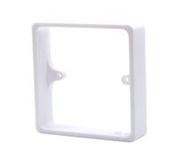 White 20mm 1-Gang Socket Spacer, Single Back Box Extender for UK Switches