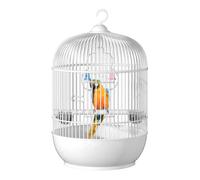 White 23x23x37 Cm Iron Bird Carrier Travel Cage Parakeet Bird Handrail Small Bird Cage Round Portable Macaw House Travel Cages For Lovebirds Conures Cockatiel