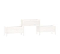 vidaXL Planter White 245.5x44x75 cm Solid Wood Pine UK NEW