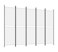 (White, 250 x 180 cm) vidaXL Room Divider Privacy Screen Paravent Dressing Room Partition Fabric