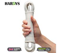 (White, 25M) Heavy Duty Clothes Washing Line Steel Core Strong