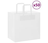 (white, 26 x 17 x 25 cm) vidaXL Paper Bags 50 pcs with Handles White 54x15x49 cm Paper Grocery Bag