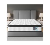 (White-28.5cm Thickness, 4ft6 Double(135x190cm)) Yaheetech Single/Double Mattress, 20 cm/22cm/28.5cm Thick Hybrid Mattress, Hybrid Bed Mattress with Pocket Sprung and Memory Foam Mattress,