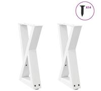 Coffee table legs White 28x(42-43.3cm) Powder-coated steel Adjustable 2pcs set.