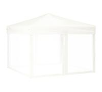 vidaXL Folding Party Tent with Sidewalls White 3x3 m, White