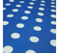 White 2cm Spotted Polka Dot Printed Poly Cotton Fabric Polycotton Face Mask (1 Metre, Cobalt Blue 3636)