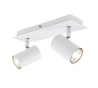 2 Way Ceiling Light Spotlight Lamp Bedroom Kitchen Adjustable GU10 Metal White