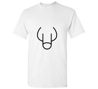 (White, 2XL) Adult Dick Penis Down Silhouette Joke Funny Art Men T Shirt Tee Top
