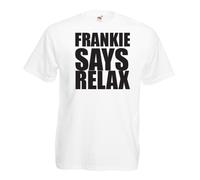 (White, 2XL) Funny Frankie Says Relax Inspired Graphic High Quality T-Shirt, Tee, Men's, Unisex