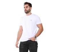 (White, 2XL) Gant Mens Contrast logo Crew Neck T-shirt