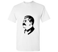 (White, 2XL) Joseph Stalin Soviet Union Russia USSR Socialist Communist Men T Shirt Tee Top