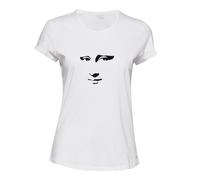 (White, 2XL) Mona Lisa Smile Face Painting Leonardo da Vinci Ladies Women T Shirt Tee Top