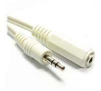 kenable WHITE 3.5mm Stereo Jack Socket to 3.5mm Plug Headphone Extension Cable GOLD 10m [10 metres]