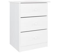 (white, 3 Drawer) vidaXL Bedside Cabinet Wooden Nightstand Bedside Table ALTA Solid Wood Pine