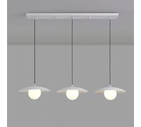 White 3-Light Pendant Light, Modern Adjustable Hanging Fixture with Globe Glass Shade, G9 Base, Farmhouse Lamp,Luxury