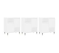 (white, 3 pcs) vidaXL Sideboard Storage Cupboard Side Cabinets 3 pcs White Engineered Wood