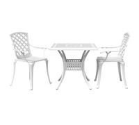 (white, 3 piece) vidaXL Bistro Set 3 Piece Bar Set Garden Table and Chair Green Cast Aluminium