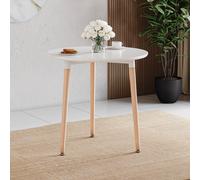 (White, 3 Seater) Batley Round Wooden Dining Table - Kitchen/Home