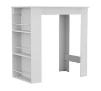 ( White) 3 Tier Dining Bar Coffee Kitchen Island Table Open Storage Shelves Living Room