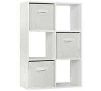 (White + 3 White Drawers) Charles Jacobs White 6 Cube Open Book Shelf Storage Unit