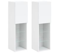 (white, 30.5 x 30 x 102 cm/ 2 pcs) vidaXL TV Cabinets with LED Lights TV Stand TV Units Entertainment Centre