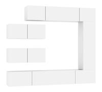 (White, 30.5 x 30 x 110 cm (L x W x H)) vidaXL TV Cabinet Set 4 Piece Engineered Wood Indoor Media Unit Multi Colours