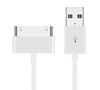 White 30-Pin USB Charging & Sync Cables - 3.3 Foot - Compatible with iPhone 4/4S, iPhone 3G/3GS, iPad 1/2/3, iPod Classic, Nano, Touch - Durable Apple Legacy Connector (2)