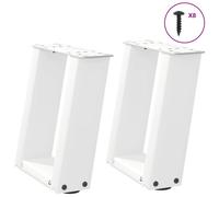 (white, 30 x (30-31) cm) vidaXL Console Table Legs U-Shaped Desk Legs Metal Bar Stand DIY 2 pcs Steel